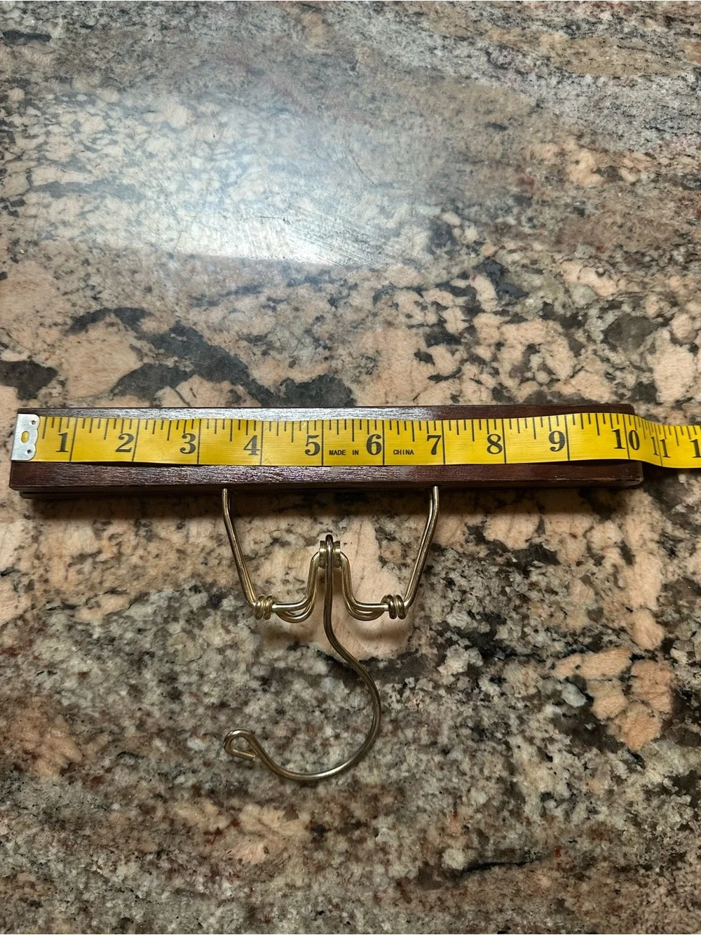 Vtg Royal German Wooden Skirt/Pant Hanger with Brass Clip - Brown